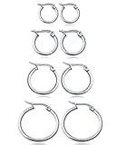 Jstyle Jewelry Women's Cute Small Hoop Earrings Stainless Steel 3 Pairs a Set