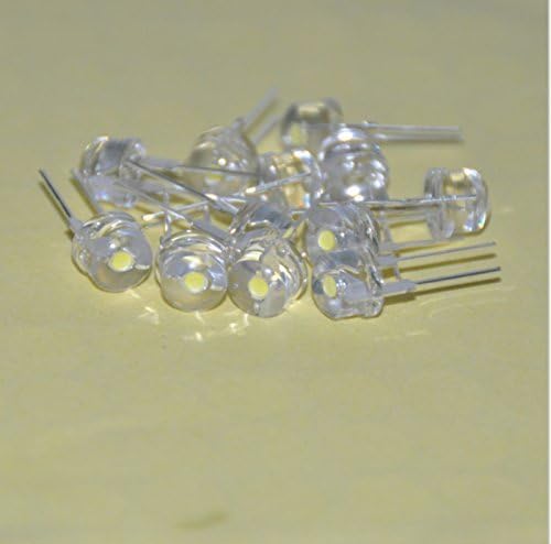 30pcs 5mm Light UV White Straw Hat Wide Angle UltraWhite 395nm - 400nm Transparent 5 mm Light-Emitting Diode LED Lamp