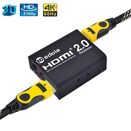 HDMI Repeater 4K, EDOLA (18 Gpbs) HDMI 2.0 Repeater Signal Booster, HDMI Amplifier 4K UHD Female to Female Mini HDMI Extender Repeater Support 4Kx2K, 3D, 1080P, Fast & Lossless Transmission