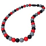 Munchables Red Lava Necklace - Sensory Chew Jewelry for Kids