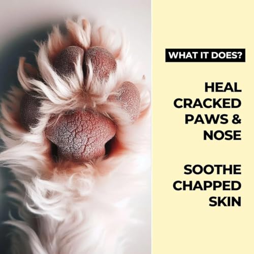 Moe Puppy Natural Paw Balm for Dogs & Cats | Lick Safe Paw Balm for Cracked & Dry Paws and Nose | Heals, Repairs & Moisturizes Paws, Elbows & Dry itchy nose (30 g) (Pack of 1)