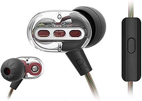 Wired Headphones Dual Dynamic Drivers In-ear Headphones HiFi Sound with Microphone Double Moving-Coil Stereo Noise Cancelling Headsets
