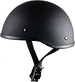 Bikerhelmets.com -  SOA Inspired Motorcycle Helmet - DOT Approved Ultra Low Profile Beanie - Flat Black No Peak - Medium