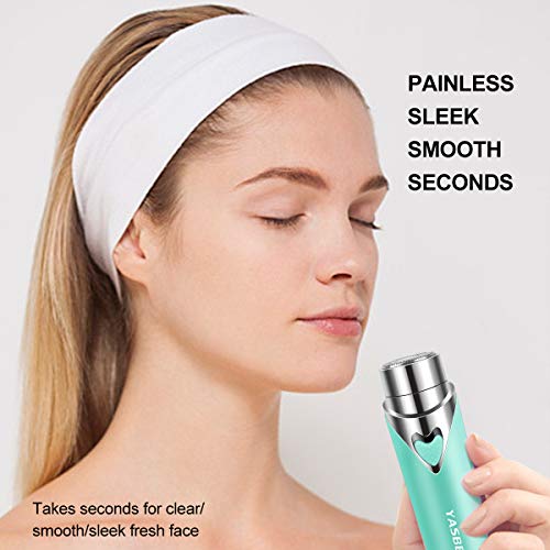 Facial Hair Removal for Women, Painless Hair Remover Lady Trimmer Peach Fuzz Electric Shaver Razor for Face Hair, Upper, Lip, Cheek, Body, Portable Pocket Blue Color (Blue)