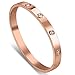Yeemer Stainless Steel Love Bracelet Bangles with Diamonds Crystals for Mom,Girls Gold Silver Rose gold Colors (7.5 Inch(19cm) Rose gold)