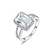 SHINCO Bella Lotus 4.5ct Radiant Cut CZ 18k White Gold Plated Vintage Wedding Band Engagement Rings Gifts for Wedding, Engagement, Party, Birthday, Christmas, New Year,Size 9