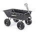 Gorilla Carts Heavy-Duty Poly Yard Dump Cart, 10 Cu Ft Tub, 1500 lb Haul Capacity, Black – Towable Utility Wagon with Quick-Release Dumping & Pneumatic Tires for Landscaping and Gardening