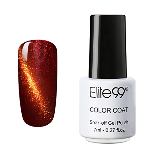 Elite99 UV LED 3D Cat Eye Effect Nail Gel Polish Magnetic Soak Off Varnish 9924 Brownish Red with Gold Eye Elite99 UV LED 3D Cat Eye Effect Nail Gel Polish Magnetic Soak Off Varnish 9924 Brownish Red with Gold Eye
