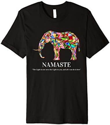Mens SPIRITUAL ELEPHANT NAMASTE TSHIRT FOR YOGA Large Black