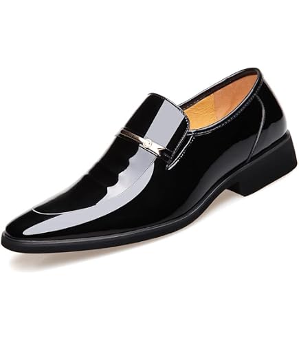 Amazon.com | Men's Premium Patent Leather Wedding Oxfords Shoes