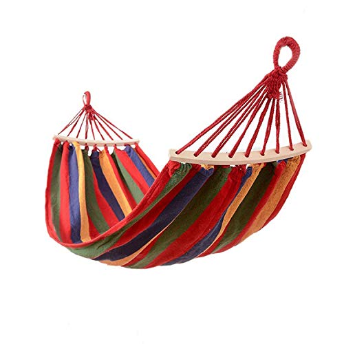 KEPEAK Cotton Hammock Swing Bed Brazilian Double Hammock, Soft Comfortable Fabric Canvas Hammock for Patio, Porch, Garden or Backyard - Thumbnail 7