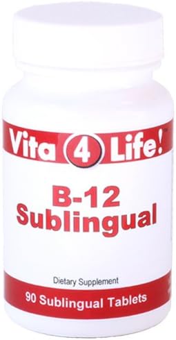 Vitamin B12 Sublingual - 90 Tablet- Free of common allergens, unnecessary binders and fillers, and artificial colors and flavors- Vita4life