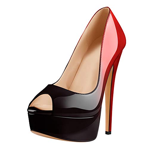 peep toe platform pump