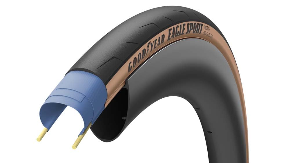 GOODYEAR 810432031929 Eagle Sport Pneu de vélo de Route Pliable // 32-622 (700 x 32C), Version : Noir/Marron, Dimensions : 32–622 Unisex-Adult, 700x32