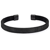 Trendsmax 8mm Mens Womens Unisex Modern Stainless Steel Mesh Cuff bangle Bracelet