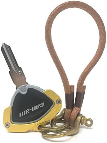 CRAZY METALMAN Key Holder for CAN AM Spyder F3 RT RT-S ST RSi Accessory Key Hole Cover Yellow with Light Leather Rope Ver3.0