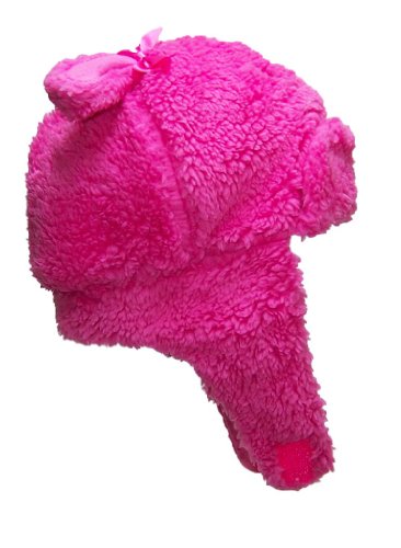 Best Winter Hats Girl's Baby/Toddler Fleece Hat with Puppy Face (One Size) - Dark Pink - Thumbnail 2