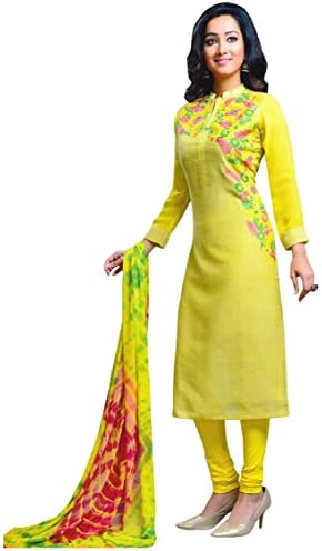 Manmandir Green Colour Linen Fabric Salwar Kameez Readymade with Chiffon Full Sleeves and Leggings Bottom