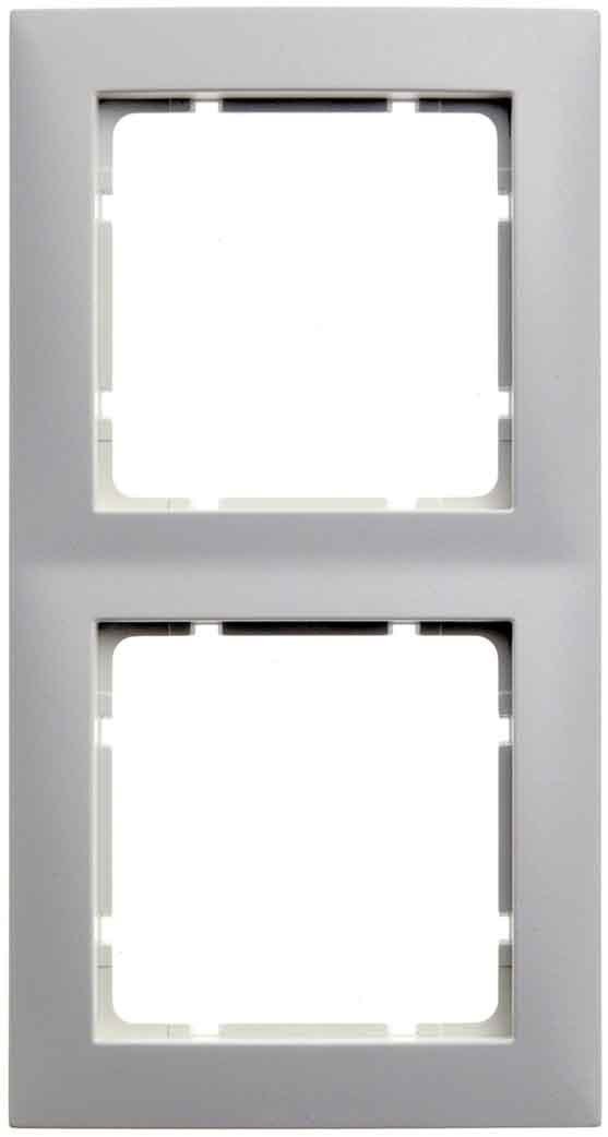 Hager S1 Frame, Wall Plate, 80 x 80, 2 Elements, White, Polar
