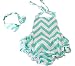 Wave Cotton Floral Ruffles Baby Girl Costumes Rompers Dress With Headband (6-12 Month,Green)