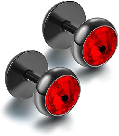 U2U Jewelry 316L Surgical Stainless Steel Round Stud Earring With Cut CZ 00288 For Men (15 Styles/Sold In Pairs)