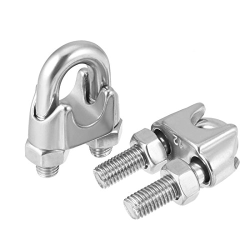 SamIdea 3-Pack M12 1/2" 304 Stainless Steel Saddle Clamp Cable Wire Rope Clip Fastener