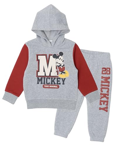 Disney Mickey Mouse Boys’ Fleece Hoodie and Jogger Pants Set, 2-Piece Outfit