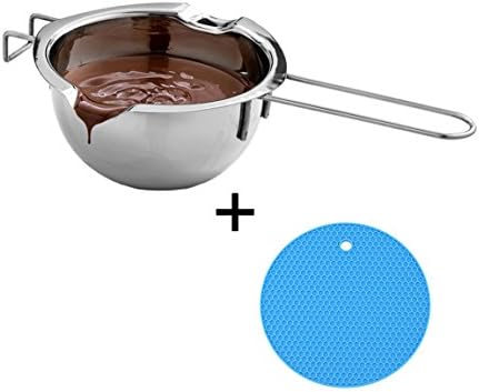 Stainless Steel Universal Double Boiler insert,Heat-resistant Handle Flat Bottom Melting Pot for Butter Chocolate Cheese Caramel Baking Tools By Chuanyue