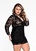 roswear Women's Hollow Out Lace V Neck Clubwear Mini Dress Black Small