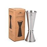 Japanese Jigger - Premium Double Cocktail Jigger, 1oz/2oz made from Stainless Steel 304