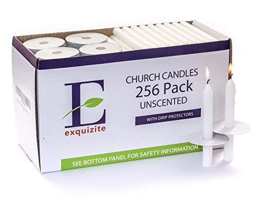 Exquizite 256 Church Candles with Drip Protectors - Hidden Wicks - Light and Burn as Usual - Vigil Candles, Memorial… - Image 3