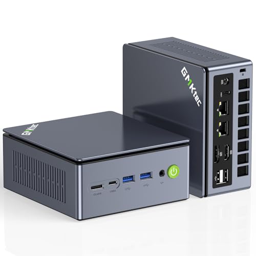 GMKtec Mini PC Gaming, M7 Ultra Ryzen 7 PRO 6850U 32GB DDR5 RAM + 1TB Hard Drive PCle SSD Oculink Dual NIC LAN 2.5G Desktop Computer, Dual USB4, HDMI 2.1, USB-C