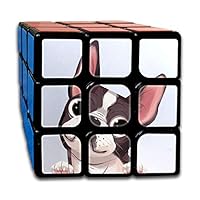 Eleanore Charles Cartoon Boston Terriers Bulldog Design Fashion 3x3x3 Puzzle Magic Cube Brain Training Game for Adults Kids