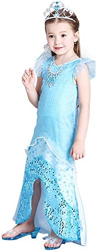 Ariel Costume, Princess Snow Queen Party Costume Dress for Little Girls - XXL.