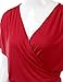 J.TOMSON Women's Batwing Sleeve Surplice Wrap Front Top RED 2XL
