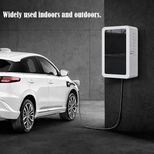 Premium EV Charger Large Protective Enclosure Box, Steel with Tempered Glass, IP54 Rated, Lockable, 70x50x25cm, with Cooling Fan and Air Vents, for Tesla, BYD, ROX, VW ID and Other EV Chargers, White