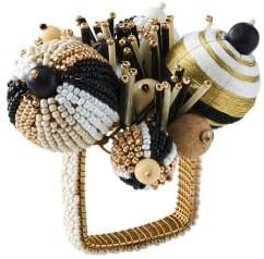 Kim Seybert Set Of 4 Tulum Napkin Ring In Natural/Multicolor