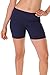 90 Degree By Reflex Womens High Waisted Biker Shorts Ribbed Workout Yoga Running Tummy Control Spandex Short - Midnight Navy - Large