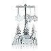 Winter Cabin Silver Candle Spinner - Silver Plated Laser Cut Winter Scene Cabin Trees Design with Snowflake Charms - Tea Light Candle Holder - Christmas Décor 5