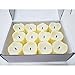 YJY Unique Black-Wick Flameless LED Tea Light Candles, Realistic Bright for Seasonal Festival Celebration, Electric Battery Fake Candle Birthday Pray Decor, 12 Pack(Simulation Yellow)
