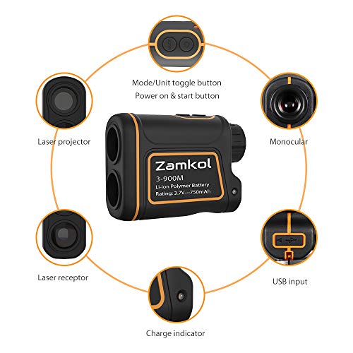 ⛱️LUORATA 1000Yard Laser Rangefinder Golf Range Finder with Slope Elevation Measurements Pulse Vibration Feature Binoculars Precision Care Package (10476.541 mm, US USB Charging 1/4'' Mounting)