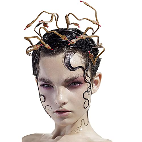 ITODA Medusa Headband Halloween Snake Hairband Cosplay Hair Hoop Snake Shaped Dress Up Headpiece Scary Snake Costume Headdress for Halloween Carnival Festival Fancy Dress Party Decor