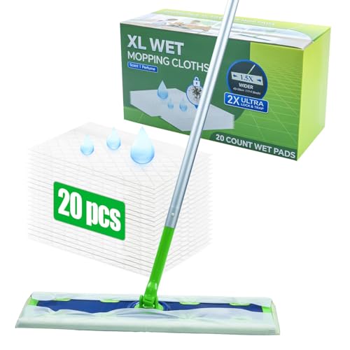 Photo 1 of 20 Count XL Wet Pads Refills for Swiffer Sweeper XL Mop, Disposable X-Large Wet Mopping Cloths, Extra Large Size Pads Refill for Multi-Surface Floor Cleaning