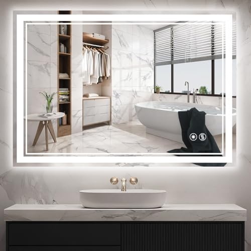 LED Bathroom Mirror Dimmable 3 Colors Smart Vanity Mirror