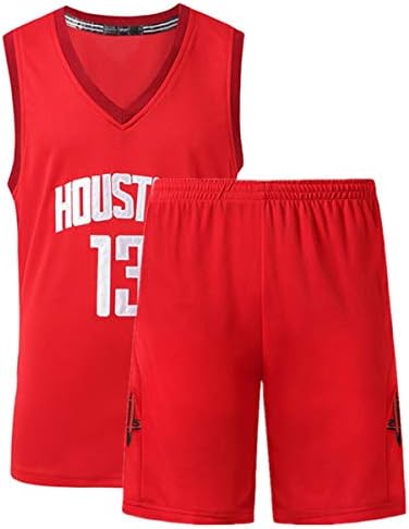 Rying Men’s NBA Houston Rockets Jersey - James Harden#13 /Chris Paul#3 Teens Mesh Embroidery Basketball Sport Swingman Jersey Sleeveless Sport Vest Top shorts