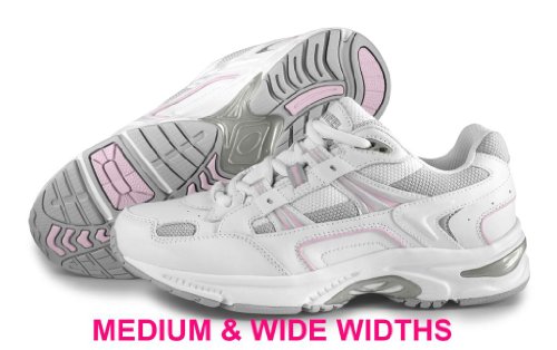 Orthaheel Vionic Women's Walker Classic Shoes, 7.5 Wide US, White / Pink