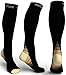 Physix Gear Compression Socks - Best Men & Womens Compression Socks for Circulation, Running, Nurses, Athletic Use Sock Compression, Blood Pressure Socks, Calcetines de Compresion, Black/Beige, L/XL