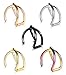 LOYALLOOK 10Pcs Stainless Steel 16 Gauge Cross X Ear Cuff Cartilage earrings Fake Conch Piercing for Mens Womens