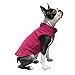 Gooby Fleece Vest Dog Sweater - Fuchsia, Large - Warm Pullover Fleece Dog Jacket with O-Ring Leash for Small to Medium Dogs