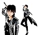 Another Me Men's Costume Sword Art Online Anime Kirito PU Jacket Coat SAO Outfit Cosplay Suit Male Medium Black